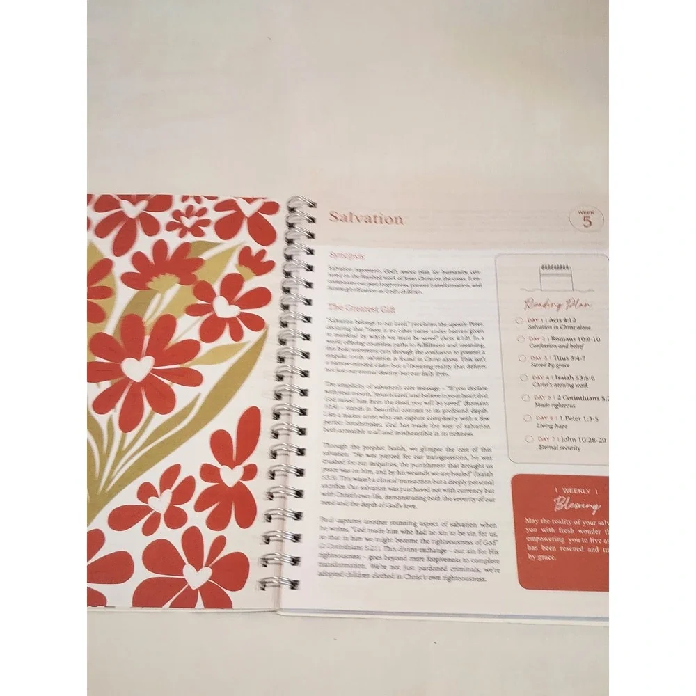 The Bible In One Year 52-Week Devotional Journal Spiral Bound with Tabs NEW